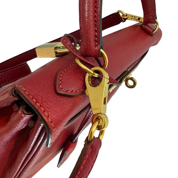 Hermes Chèvre de Coromandel Kelly II 25 Retourne Rouge Vif - Picture 9 of 15